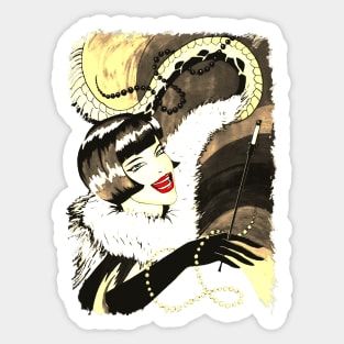 Girl Retro Beauty Art Deco Sticker